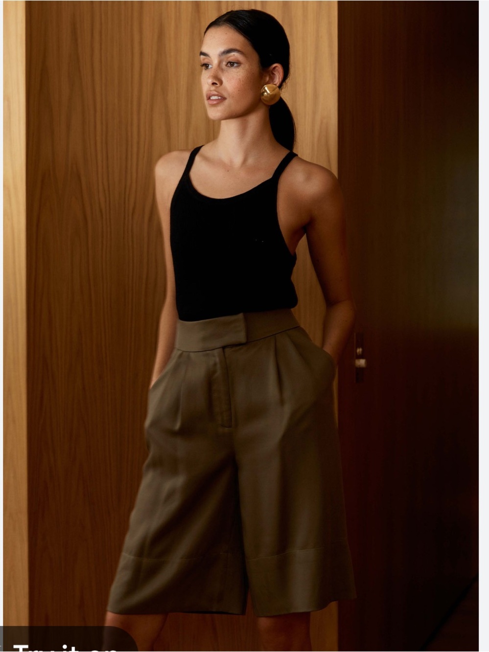 St. Agni Ode Tencel Shorts Khaki XL
